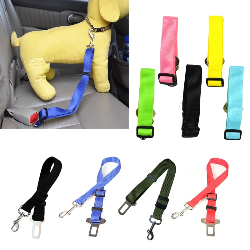 

Pet Dog Cat Car Seat Belt For Accessories Goods Animals Adjustable Harness Lead Leash Small Medium Travel Clip French Bulldog