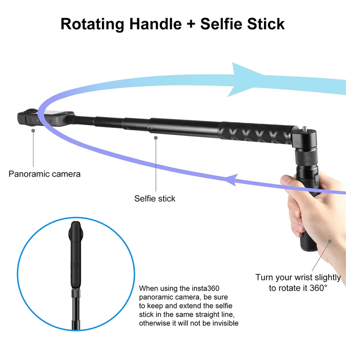 Поворотная ручка Настольный Штатив стойка для Insta360 X3 контроллер времени 110 см