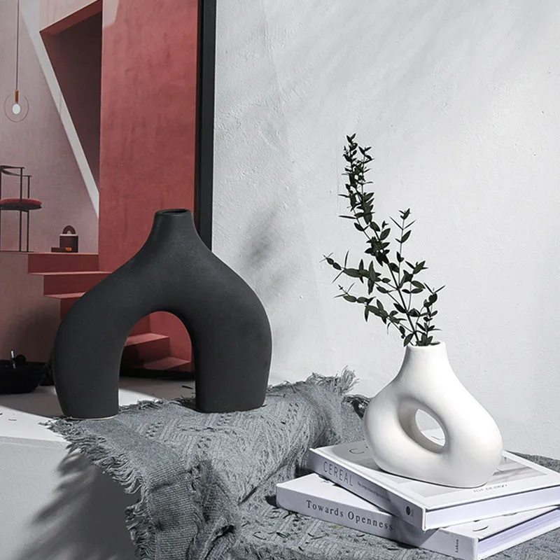 

Огромная керамическая ваза CAPIRON в скандинавском стиле, аксессуары для украшения дома, гостиной, интерьера дома, пампасная трава, офиса