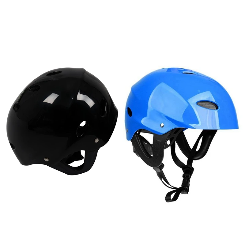 

2 Pcs Safety Protector Helmet 11 Breathing Holes For Water Sports Kayak Canoe Surf Paddleboard - Blue & Black