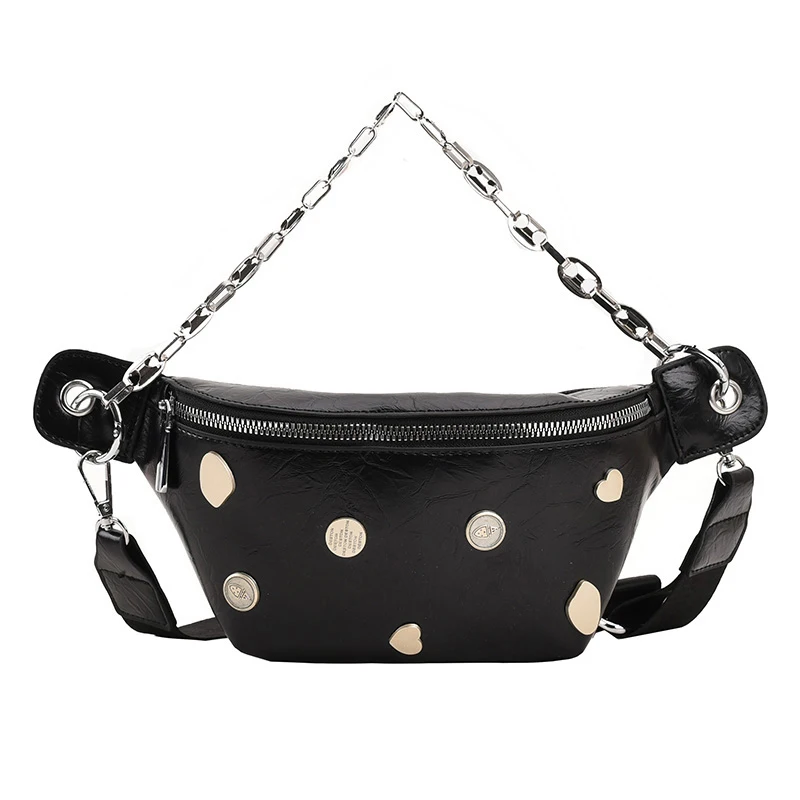 

Luxury Woman Waist Bag Brand Hot Sell Chest Bag Purse Trend Rivet Lady Fanny Pack Chain Handbag Designer Shoulder Crossbody Bags