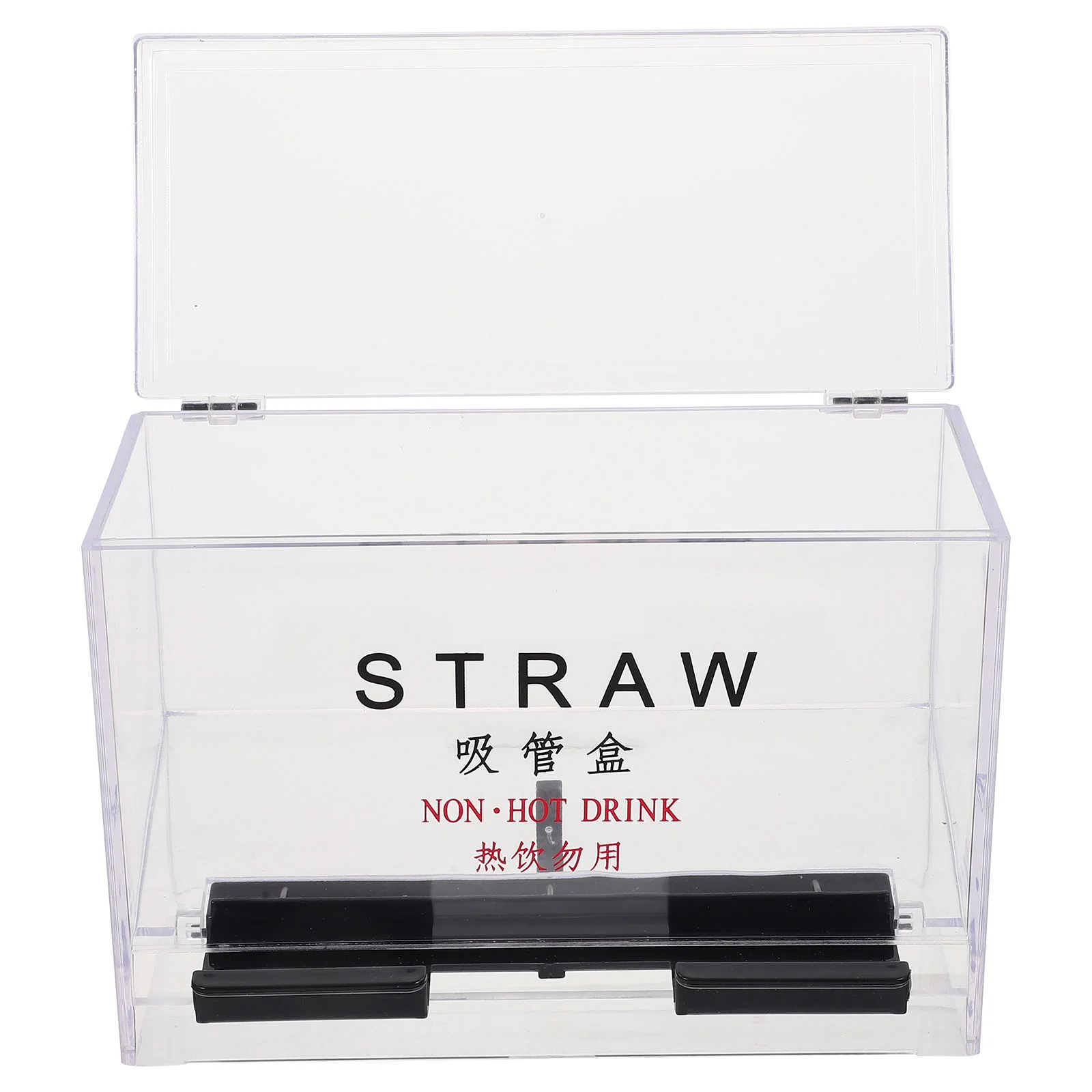 

Clear Plastic Containers Self-service Straw Box Drinking Dispensers Acrylic 25X17X12CM Pressing Storage Holder Case Restaurant