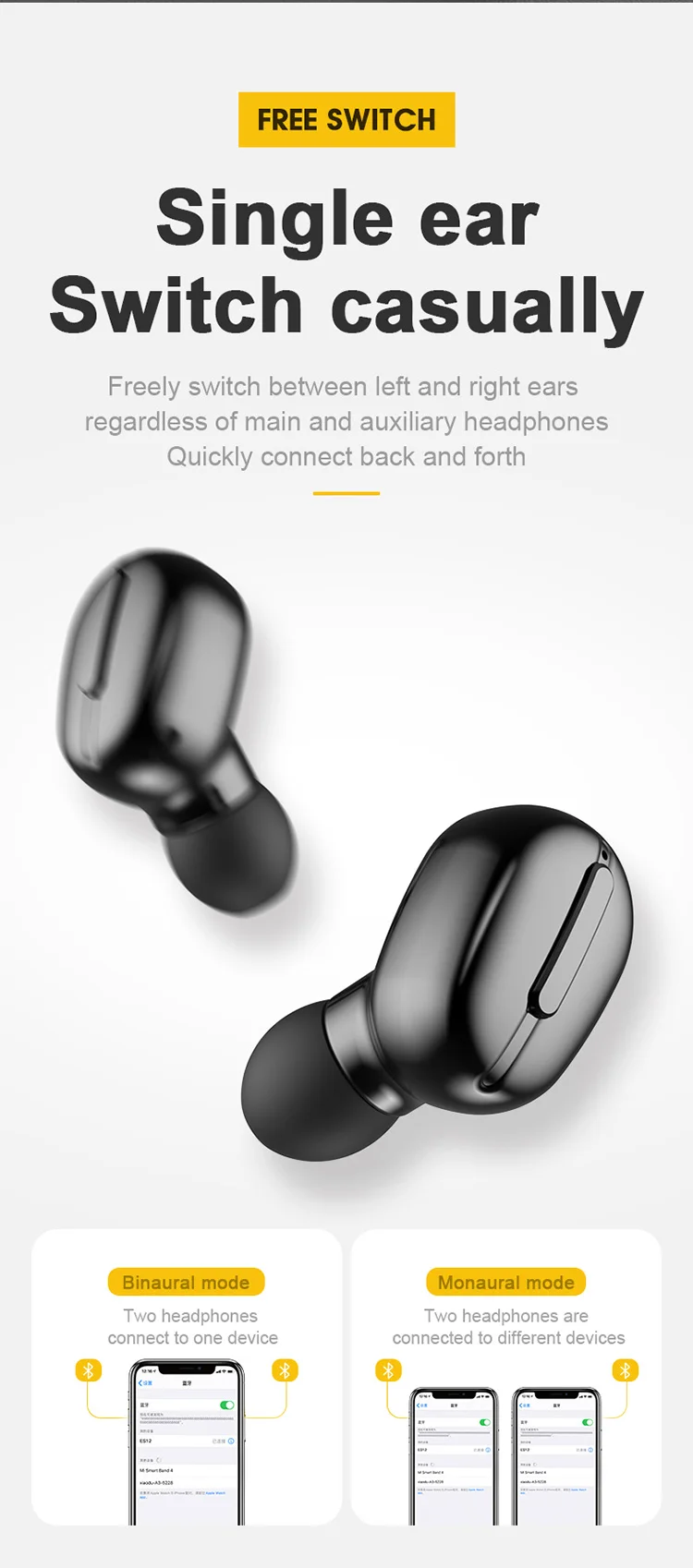 L13 TWS дешевые беспроводные наушники Bluetooth спортивные со встроенным микрофоном