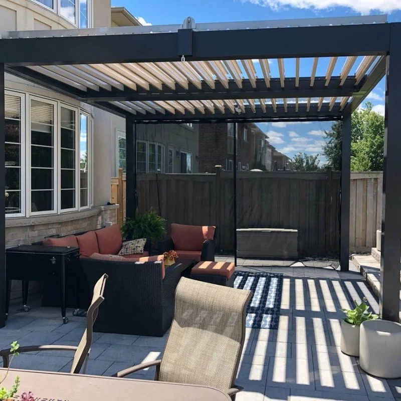 

Garden waterproof aluminium outdoor garden house outdoor louvered roof bioclimatic pergola