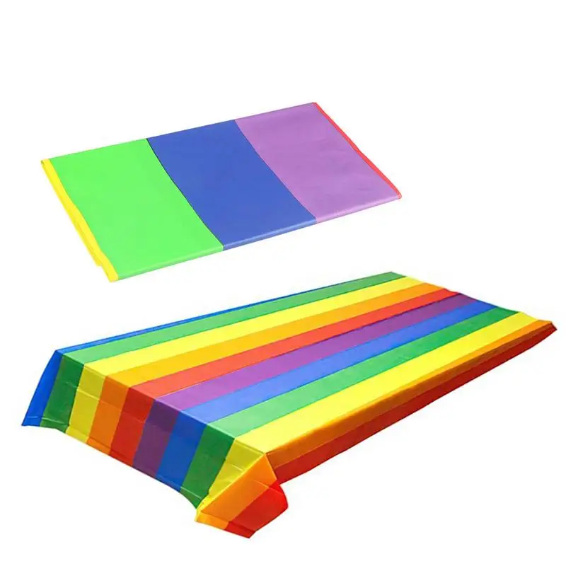 Rectangle Colorful Rainbow Theme For Party Tableware Cloth