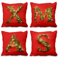 christmas tee alphabet letter decorative red cushion cover custom diy xmas party decoration home sofa car ornaments supplies
