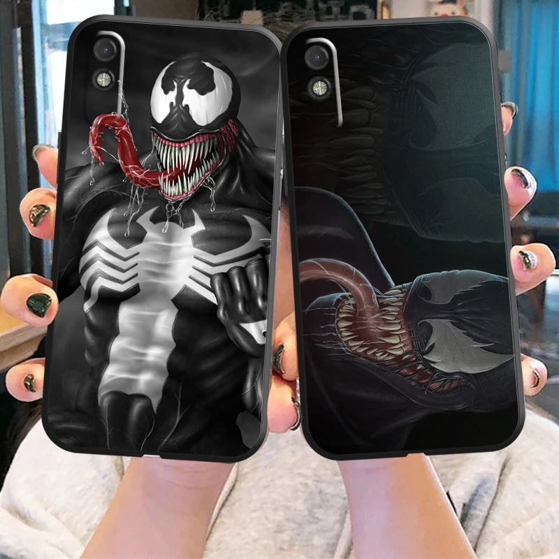 

Marvel Venom Phone Case For Xiaomi Redmi 9 9i 9AT 9T 9A 9C 10 Note 9 9T 9S 10 10 Pro 10S 10 5G Liquid Silicon Soft Back Funda