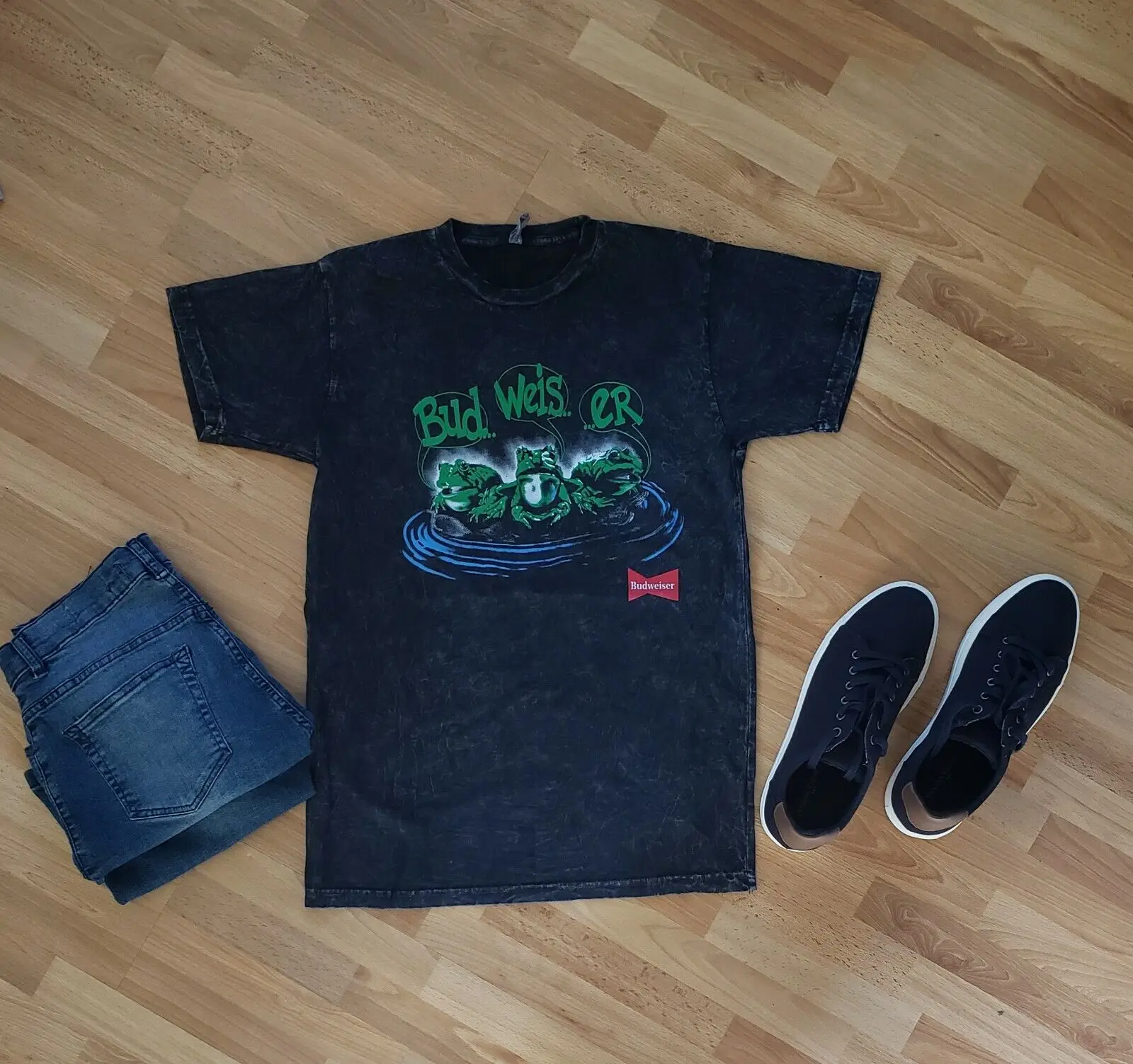 Лицензионные винтажные лягушки Budweiser your pad или mine shirt