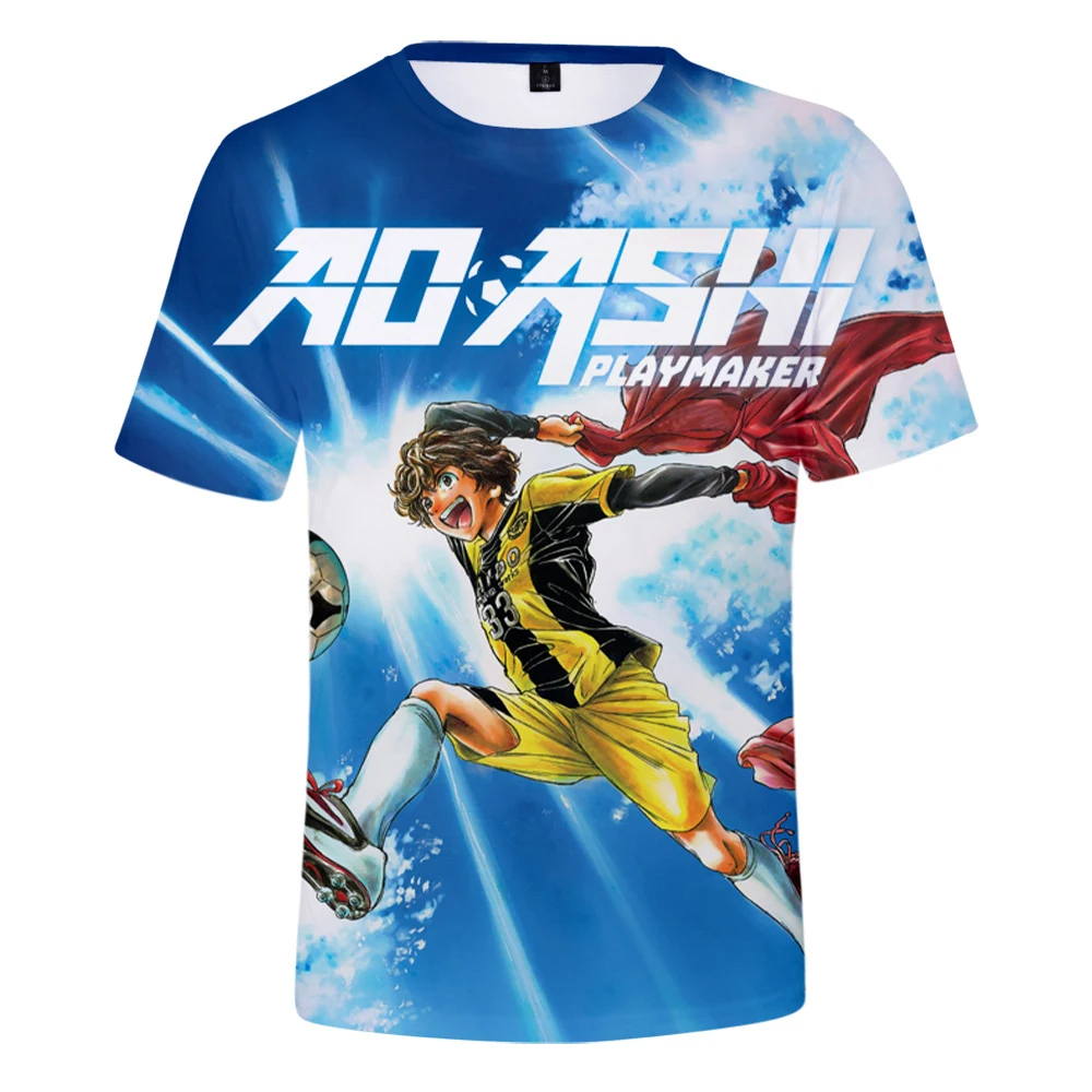 

Футболки с 3D принтом аниме Ao Ashi, женские/мужские модные летние футболки с коротким рукавом, лидер продаж, Повседневная Уличная одежда