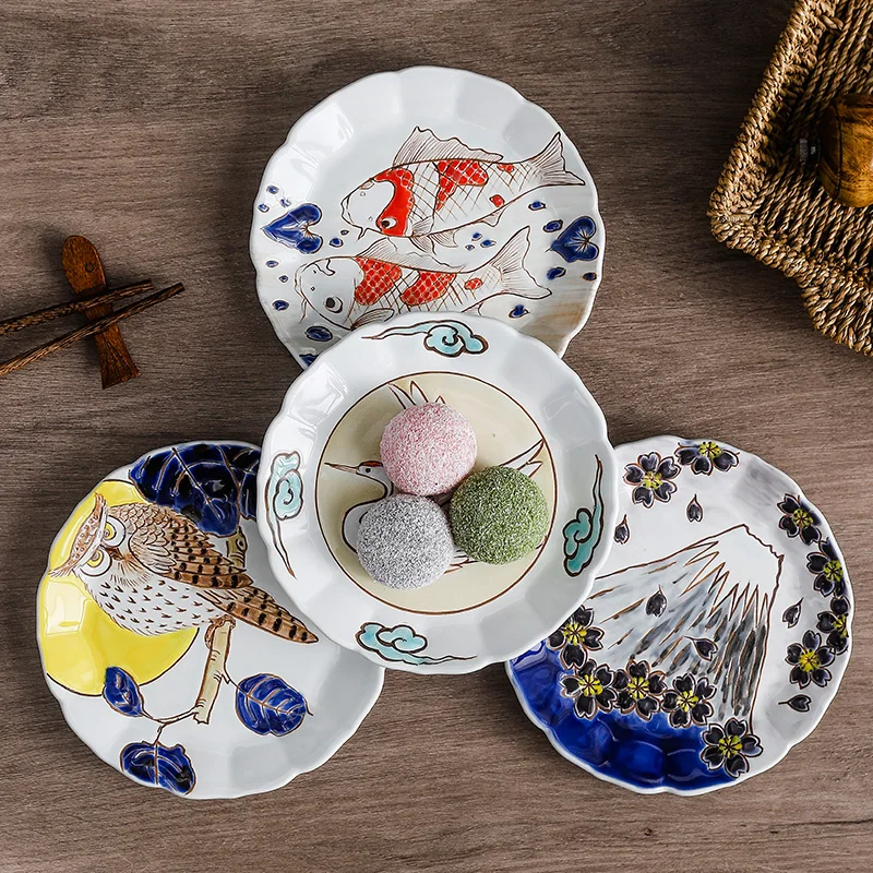 

Japanese Ceramic Plates Sets Kitchen Aesthetic Porcelain Dessert Plate Set Salad Sushi Set Dishes Pratos De Jantar Dishes