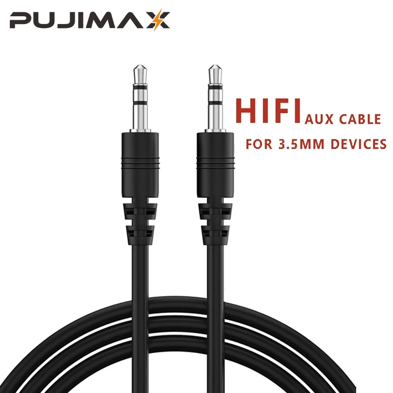 

PUJIMAX Audio Aux Cable 3.5mm Jack Male To Male HIFI Stereo Extension Cord 1m 2m Auxiliary Cable For MP4 Car Speaker Earphones