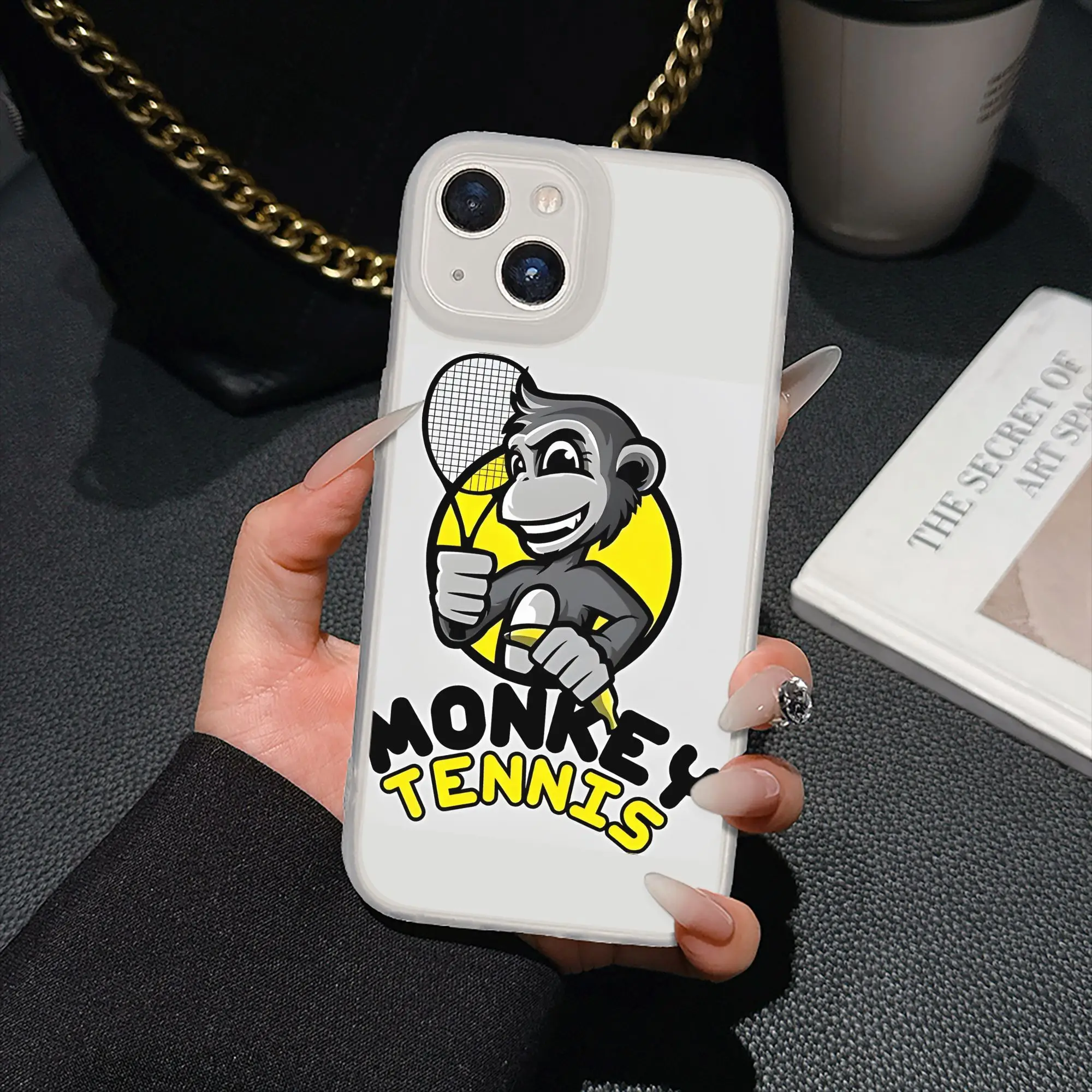 Новый противоударный чехол-бампер Armor Idea Series с дизайном Monkey Tennis для iPhone 17, 16, 15, 14, 13, 12, 11 (art.: 3920da2055db2) - 3920da2055db2