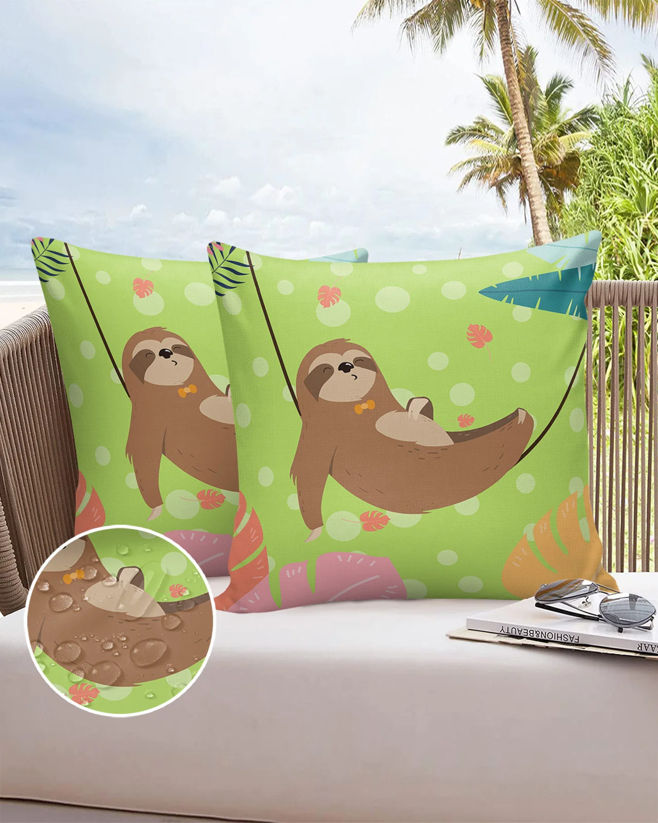 

Sloths Lie Down Rest On The Vines 2/4 Pcs Pillow Cushion Cover Waterproof 40 X 40 Pillowcase 60 X 60 Cotton Linen Pillow Cases
