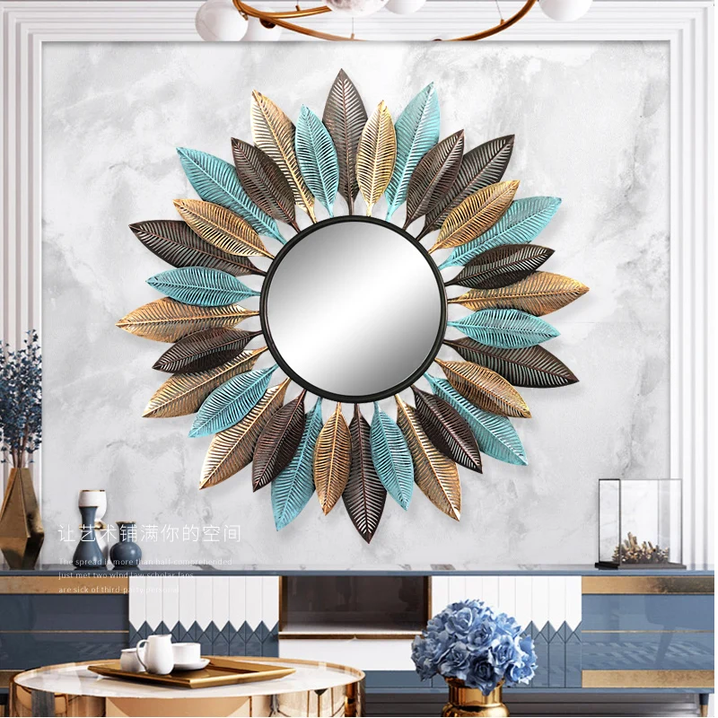 

Moderne Decorative Mirror Wall Hanging Round Free Shipping Boho Mirror Room Decor Aesthetic Espejo Home Decoration Accessories