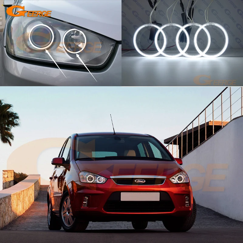 

For Ford Focus C-Max C Max 2003 2004 2005 2006 2007 2008 2009 2010 Excellent Ultra Bright CCFL Angel Eyes Halo Rings Kit Light