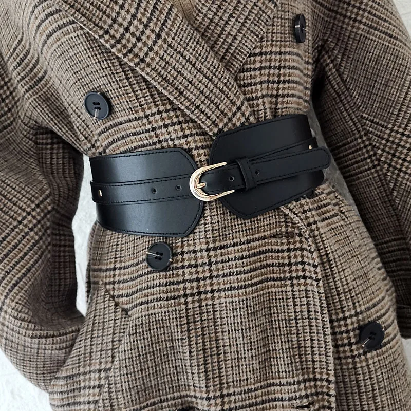 

Luxury ladies wide belt elastic vintage buckle leather wide fashion wild pin buckle women's belt waist seal belt x208