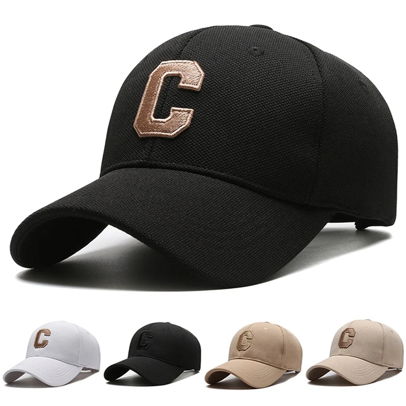 

New Fashion Letter C Spring Autumn Baseball Cap Men Women Solid Color Snapback Ponytail Sport Hat Adjustab Hip Hop Caps