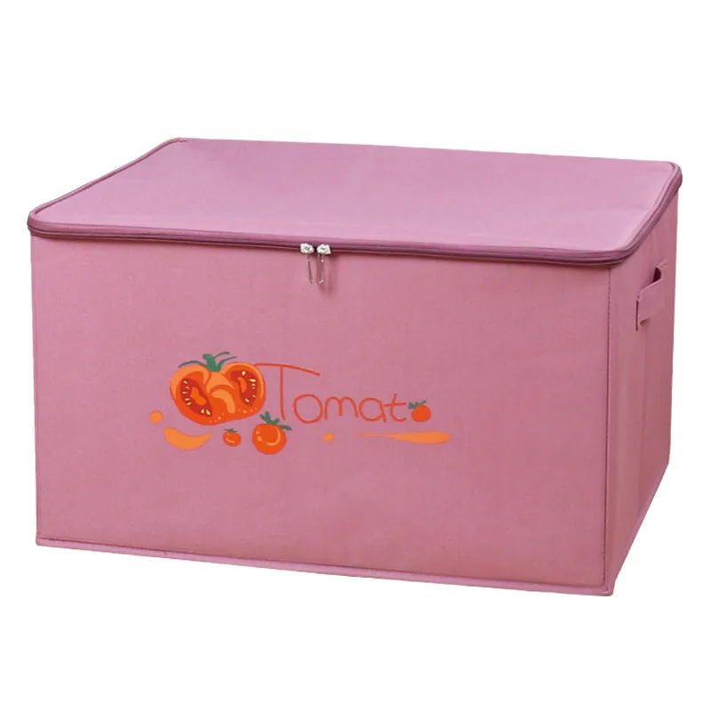 

J1153 Zip Type Clothes Storage Box Fabric Art Household Folding Sorting Box