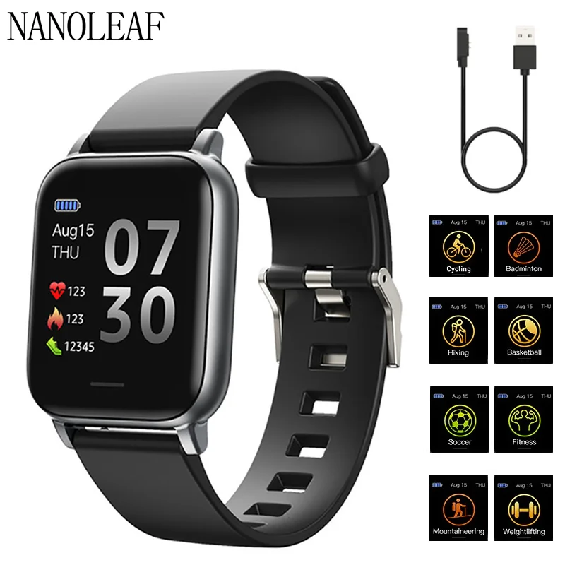 

Smart Watch Waterproof Men Sports Fitness Tracker Social Sharing Band Sleep Blood Pressure Heart Rate Monitoring Wristwatches