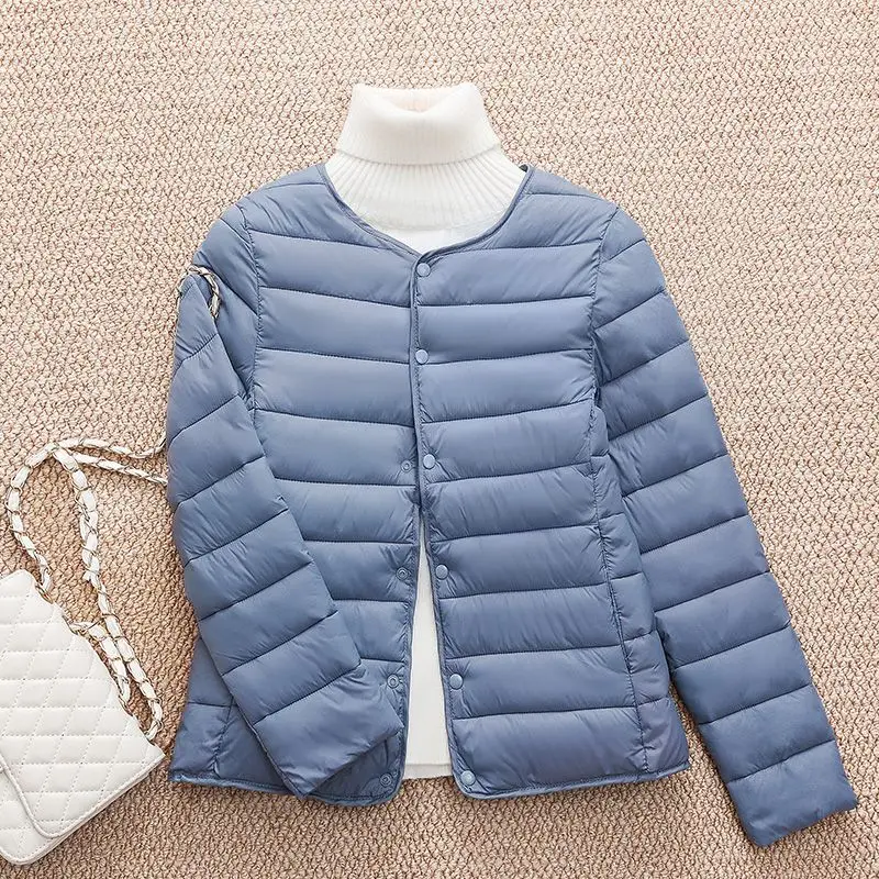 Autumn Winter Women's Jacket Lightweight Down Cotton Jacket Warm Korean Fashion Coat Parkas Loose Casual Solid Color Outerwear