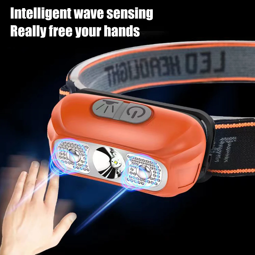 

XPE LED Headlamp Wave Induction 300lm Head Flashlight for Camping Night Fishing