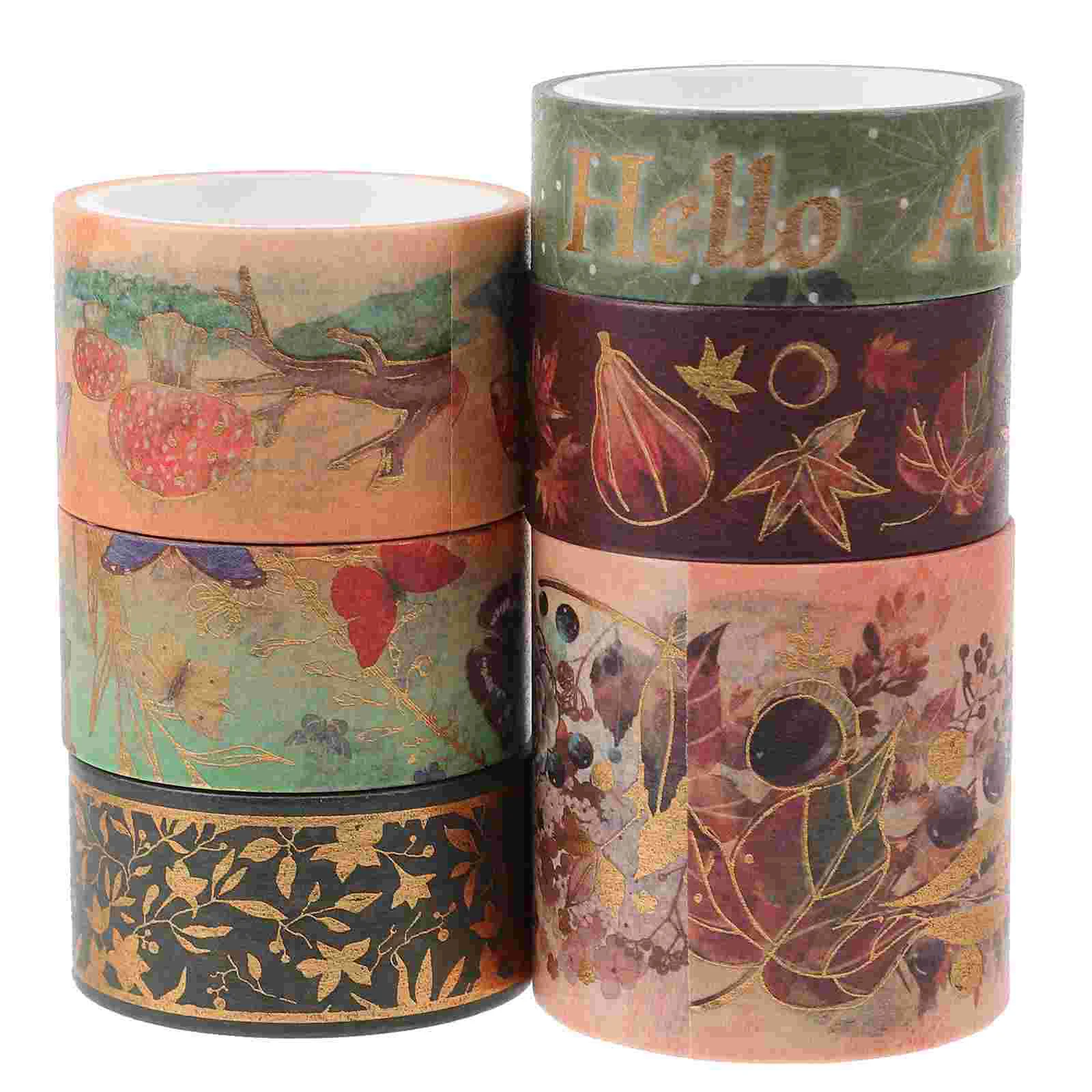 

6 Rolls Retro Decor Decorative Washi Stickers Adhesive Stickerss Japanese Paper DIY Thin