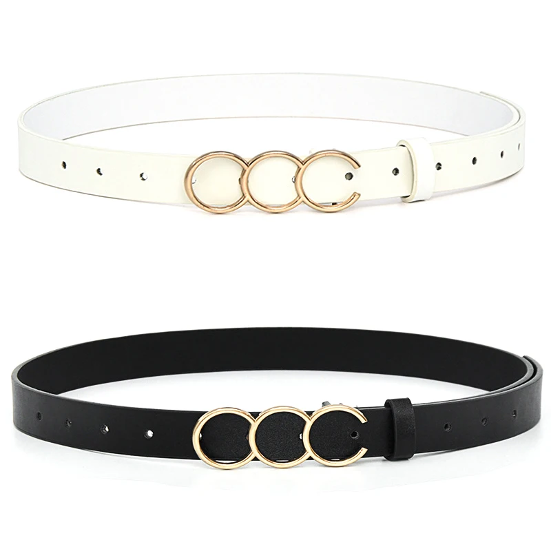 

1 шт., регулируемый женский ремень из искусственной кожи, с металлической пряжкой