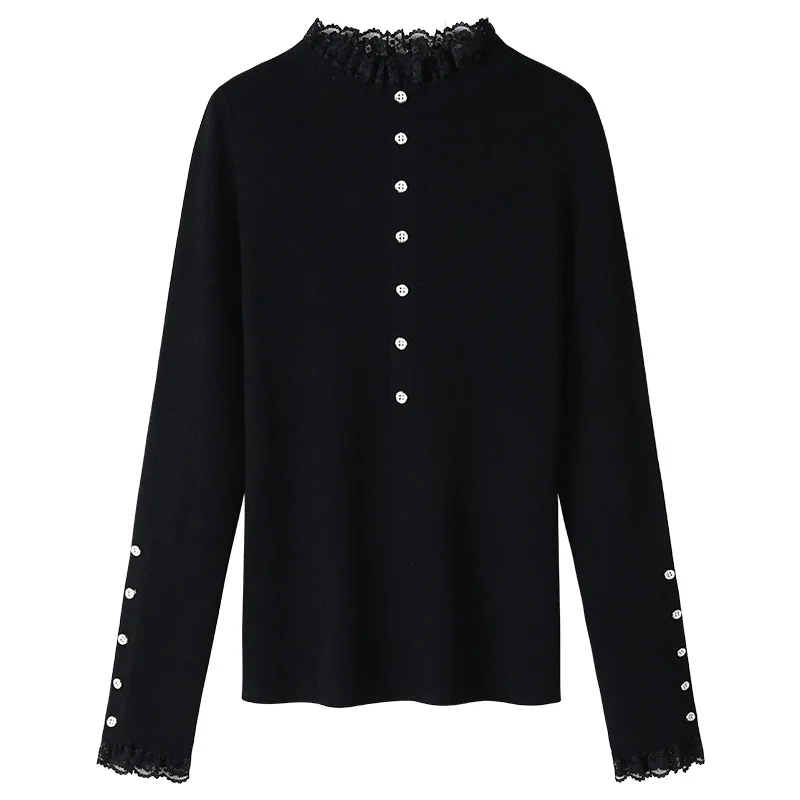 

2021 autumn and winter new style women's thin sweater Black