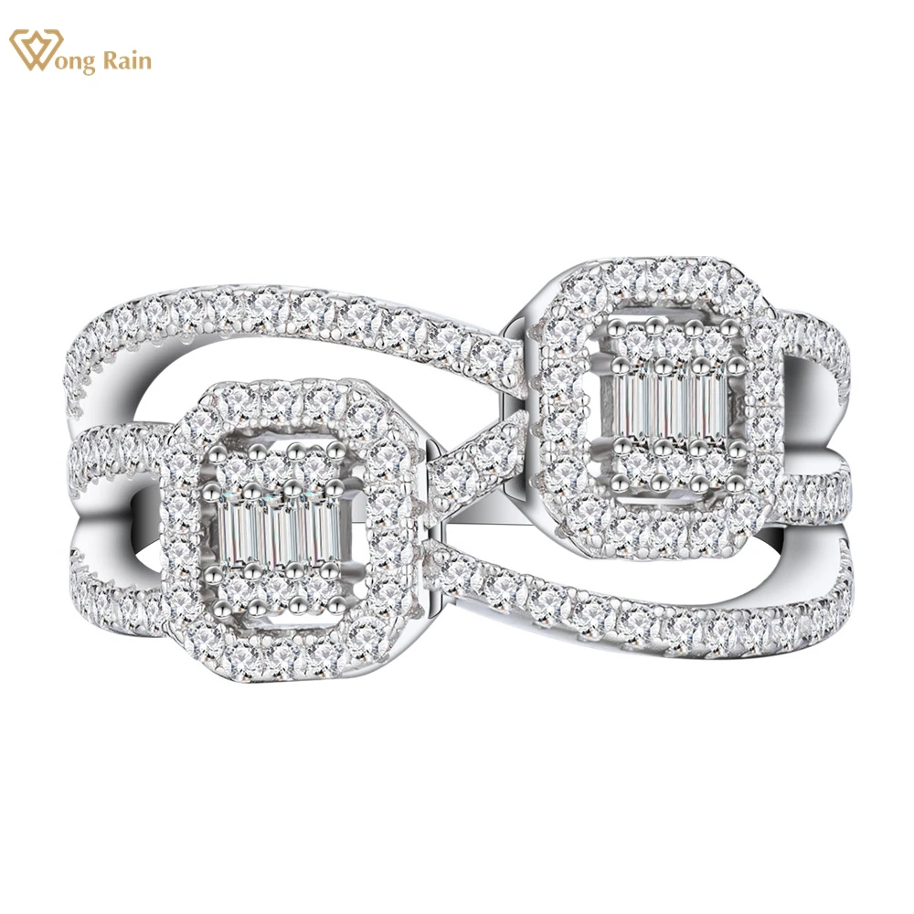 

Wong Rain 18K Gold Plated 925 Sterling Silver High Carbon Diamond Gemstone Personality Unisex Basic Ring Fine Jewelry Wholesale