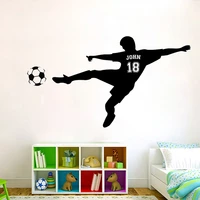 custom football boy name wall sticker soccer palyers vinyl wall decals football sports club decoration home art