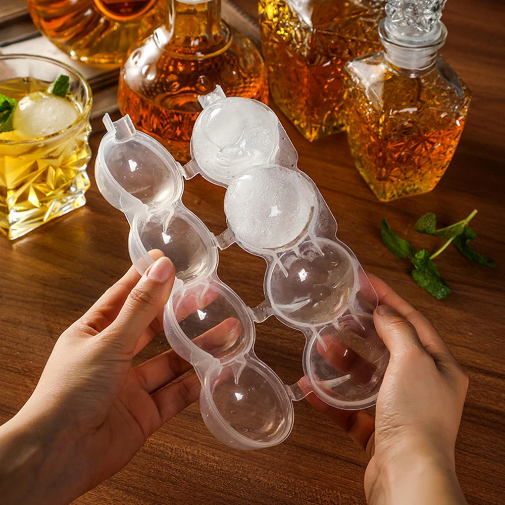

Круглая форма для льда с 4 отверстиями, форма для льда «сделай сам», форма для мороженого, пластиковый кубик для виски, аксессуары для льда