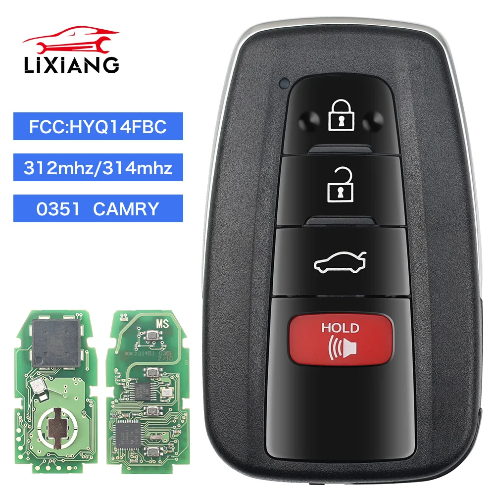 LIXIANG БЕСКЛЮЧЕВОЙ Go Smart Remote ключ автомобиля 312/314 МГц P4A9 чип для Toyota Camry 2018 - 2021 FCC ID: