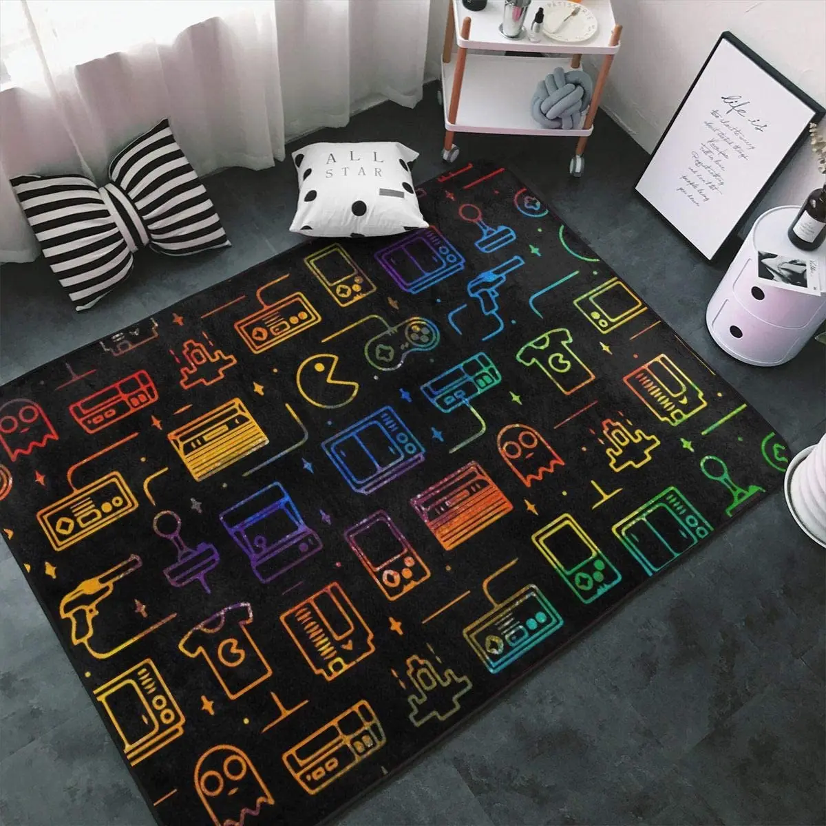 

3D Gamer Rug Decoration Large Play Area Rug Game Living Room Mat Teen Bedroom Controller Player Boy Gift Anime Rug Tapis Chambre