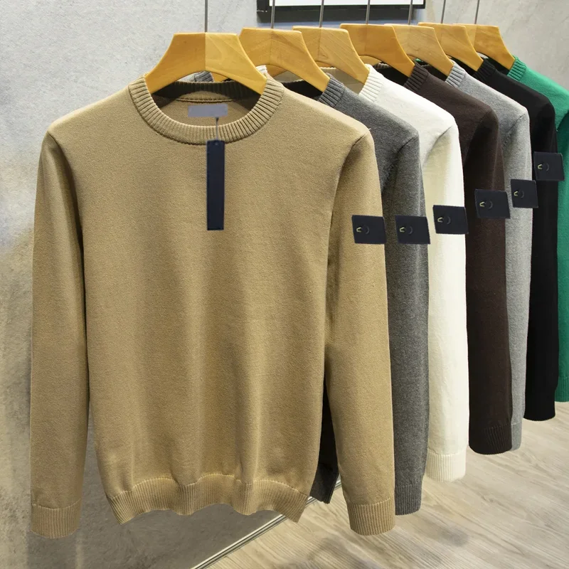 

2023 Designer Trend Knitted Men Round Neck Knitted Sweater Warm Fashion Casual Stone Jumper Sweaters Pullovers Tops Clothing