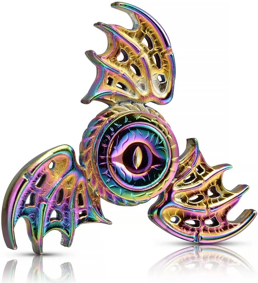 

Funny Metal Hand Spinner Dragon Wings Eye Tri Fidget Spinner Low Noise High Speed Focus Toy with Steel Self-Lubricating Bearing