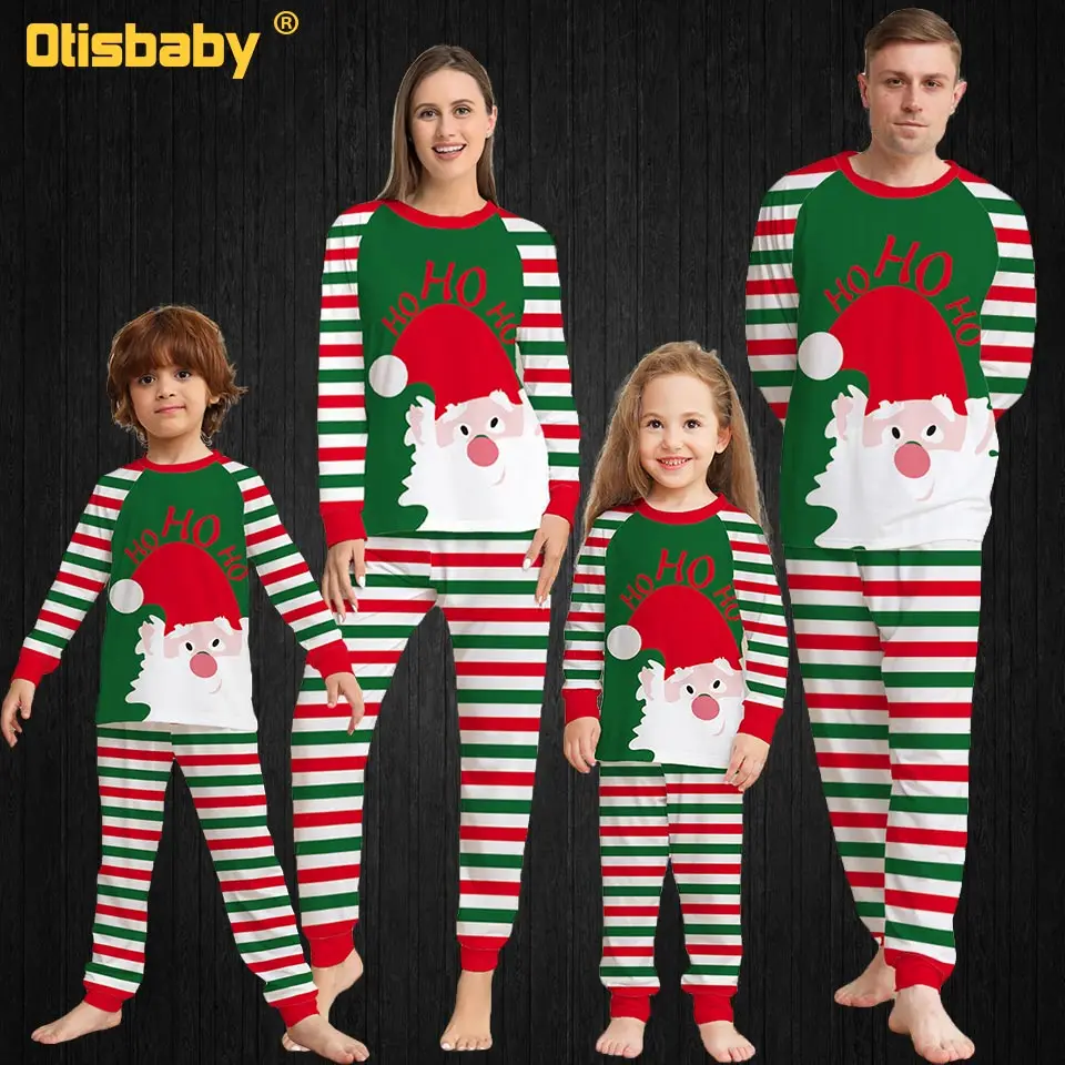 2022 News Family Christmas Pajamas Mother Daughter Men's Baby Matching Suits Family Outfits Children Striped Couples Pjs Clothes