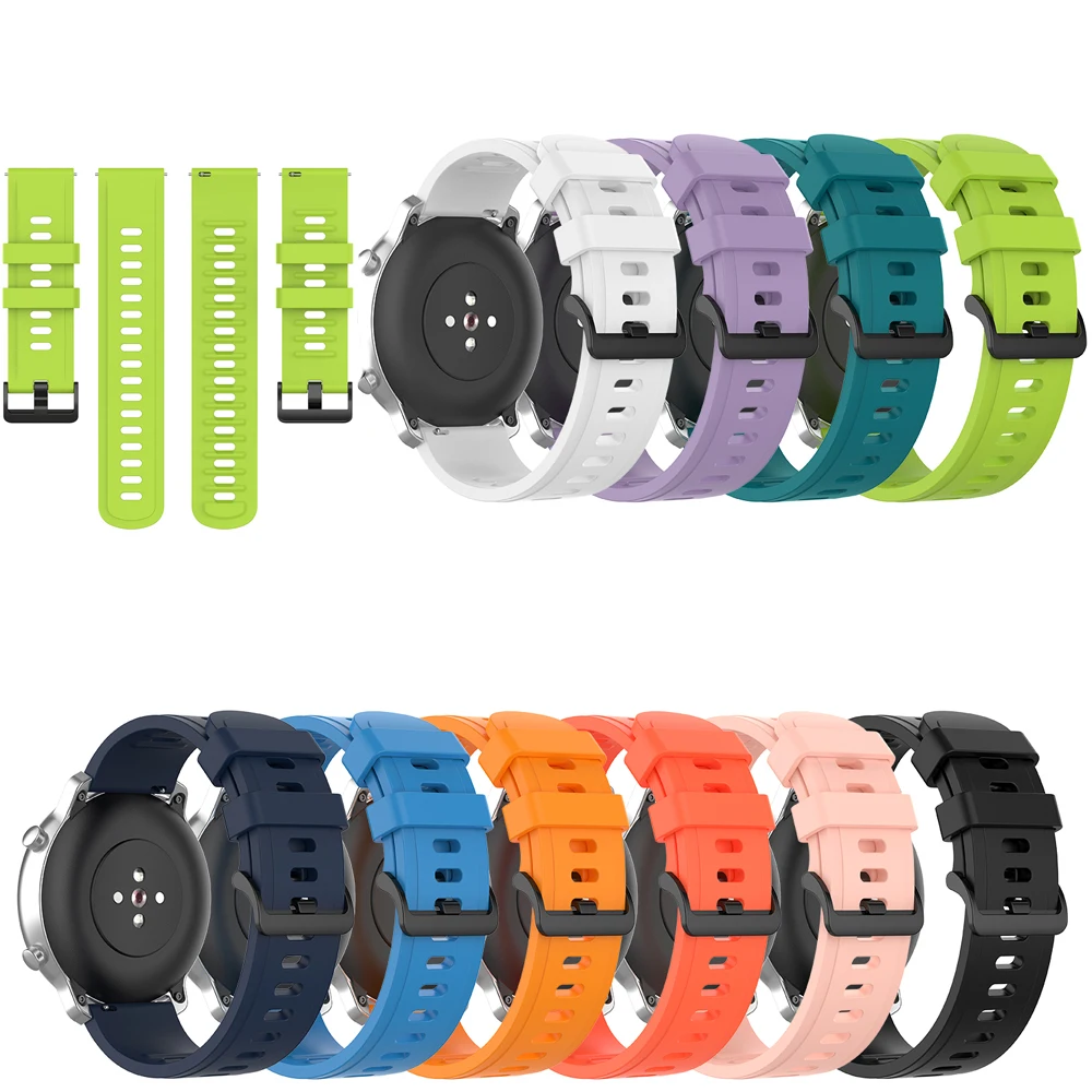 

20mm 22mm silicone strap for Amazfit GTR 42mm 47mm/Samsung Galaxy watch3 41mm 45mm/ Huawei watch GT 42mm 46mm Replacement band