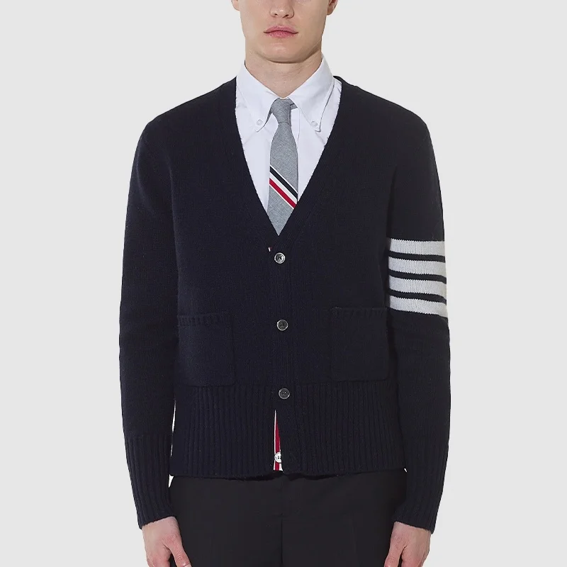

THOM Classic Autumn TB Winter Brand Fashion Knitted Men Cardigan Sweater Korean Style Casual Coats Jacket Mens Clothing