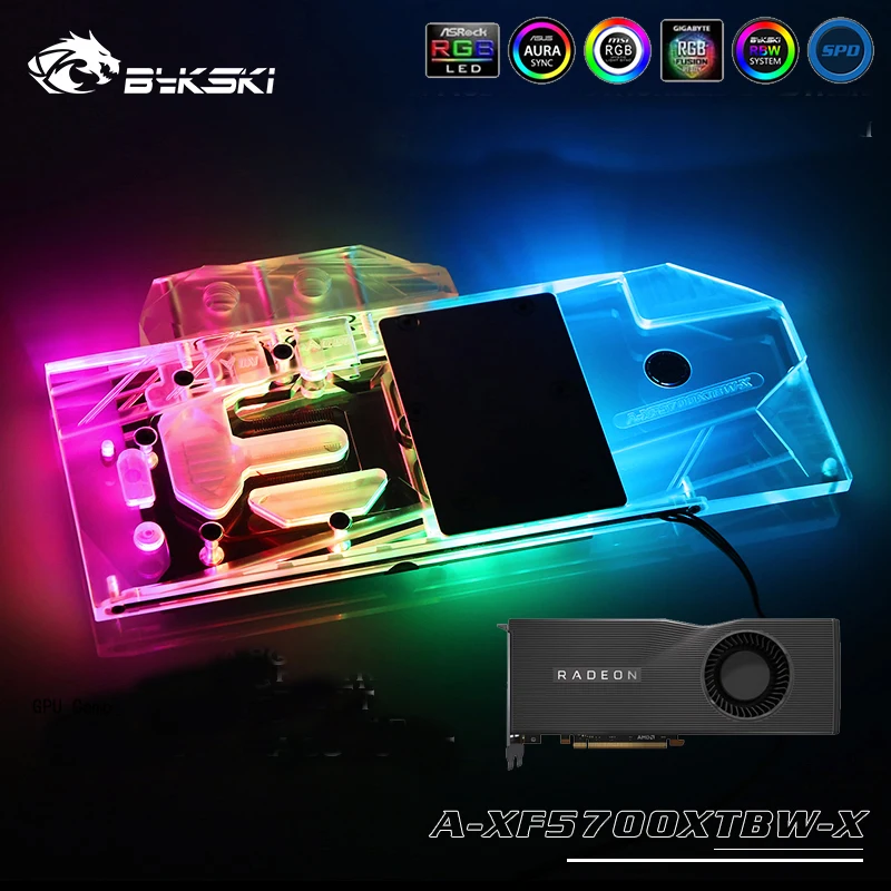 

Bykski GPU Water Block For XFX RX 5700 XT THICC III ULTRA 8G BOOST Graphics Card, Full Coverage Radiator Cooler,A-XF5700XTBW-X