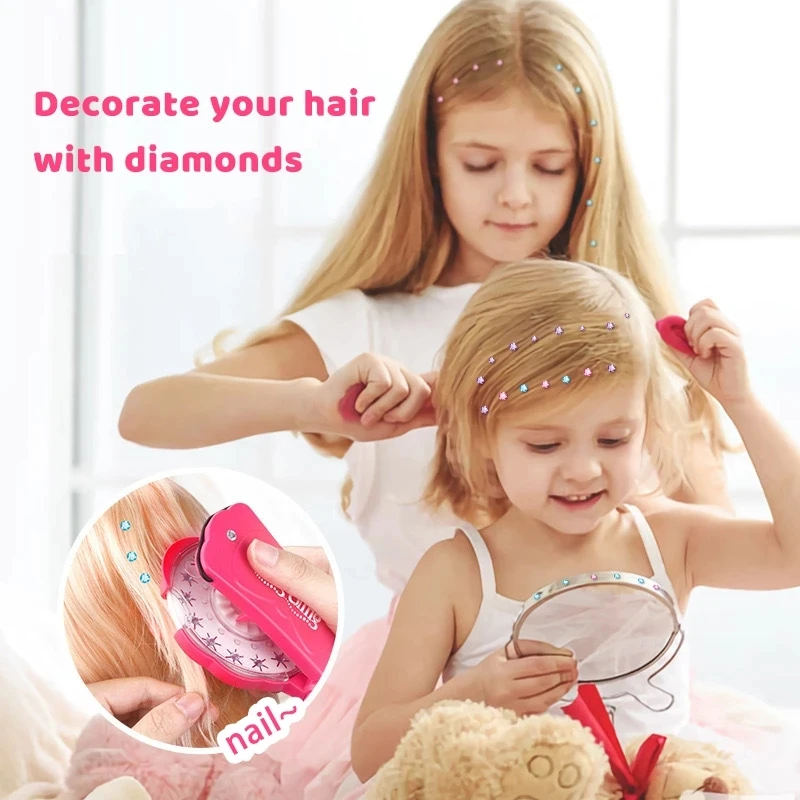 180 драгоценные камни Машинка Для Волос Bling Deluxe Набор игрушек макияж Play
