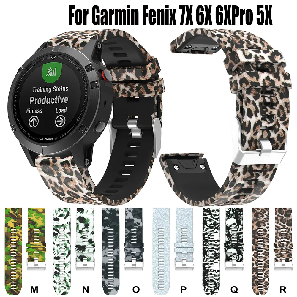 

26mm Sport Silicone WatchBand Strap For Garmin Fenix 7X 6X 6XPro 5X Easyfit Wriststrap For Garmin Fenix 3 HR Band Quick Release