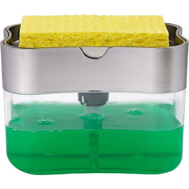 

Kitchen Soap Pump Dispenser & Sponge Holder for Dish Soap and Sponge