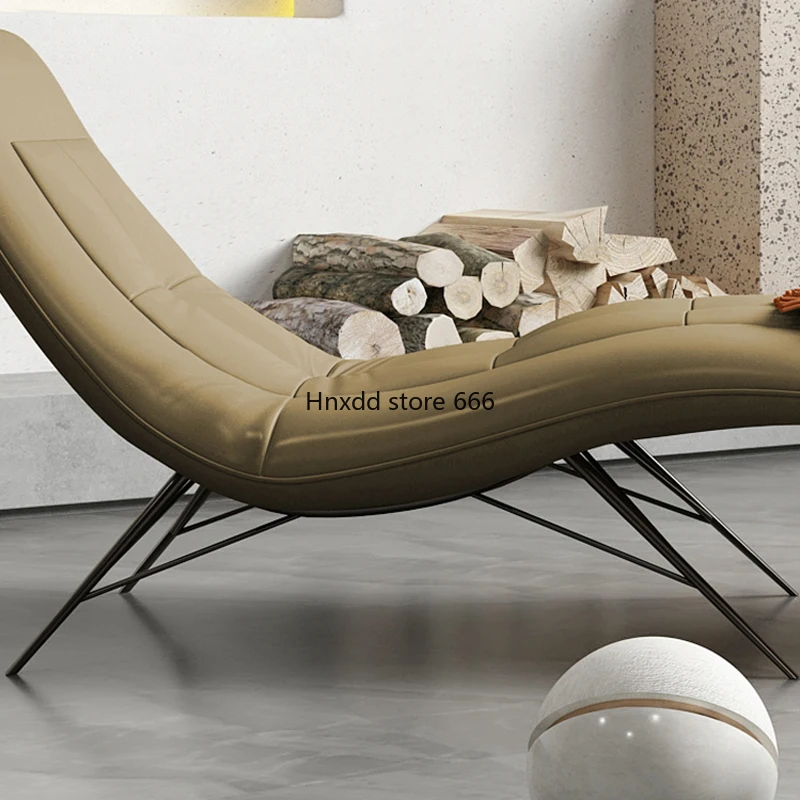 Итальянский минималистичный кожаный диван-шезлонг