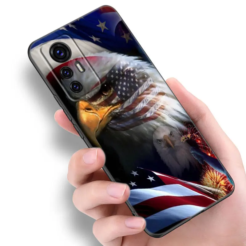 Черный силиконовый чехол с американским флагом для телефона Xiaomi Mi 9 SE 8 10 10T 11 12 13 Lite