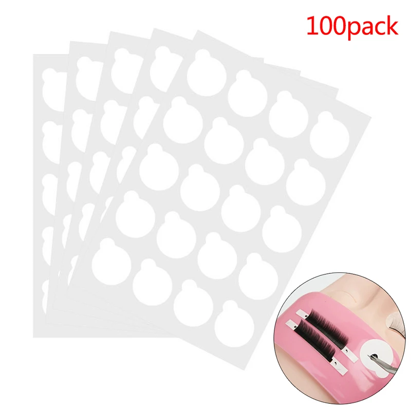 

100Pcs Disposable Eyelash Glue Holder Foil Pallet Eyelash Extension Glue Pads Lashes Stickers Stand on Eyelash
