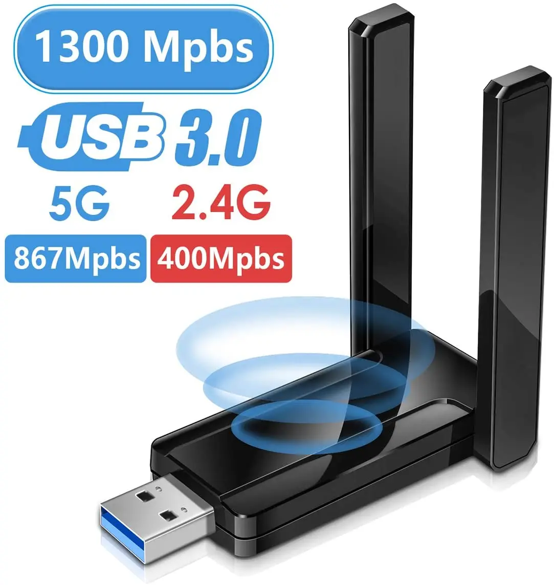 Приемник JCKEL 1300 Мбит/с Wi-Fi адаптер Беспроводная USB сетевая карта для ПК двойная