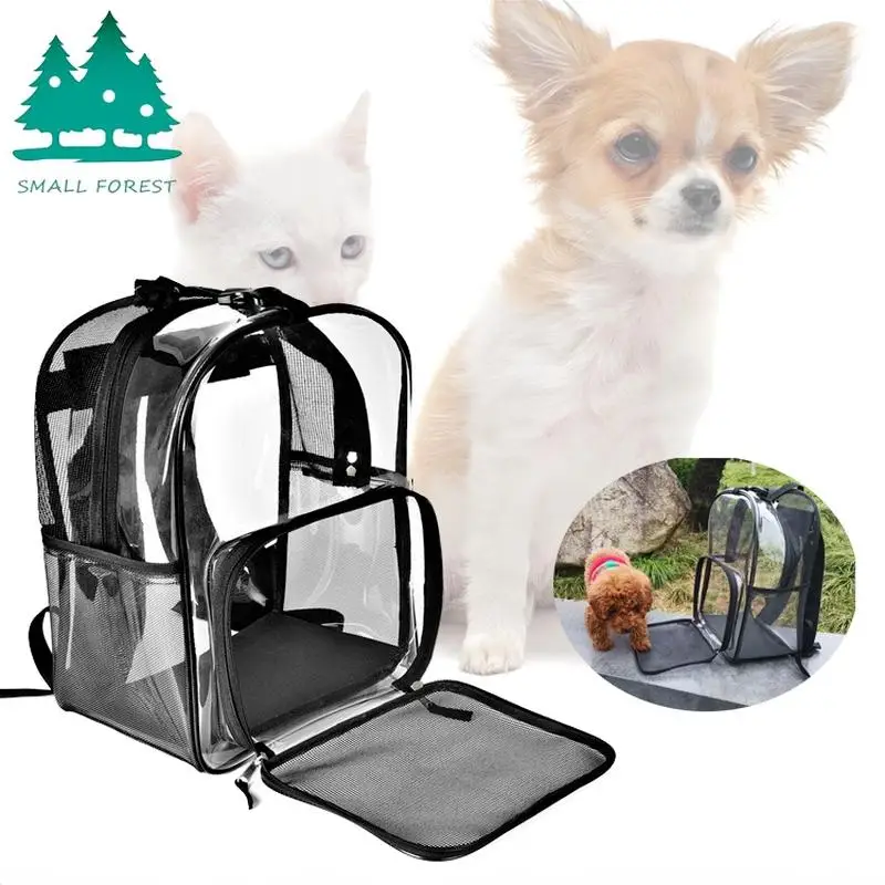 

SMALL FOREST Portable Pet Bag Backpack School Bag Panoramic Transparent Dog Bag