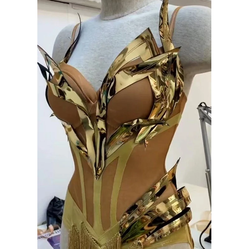 

Future Sense Armor Bodysuit Gogo Dance Clothes Drag Queen Costume Nightclub Dj Ds Dancer Singer Stage Wear Rave Outfit VDB5965