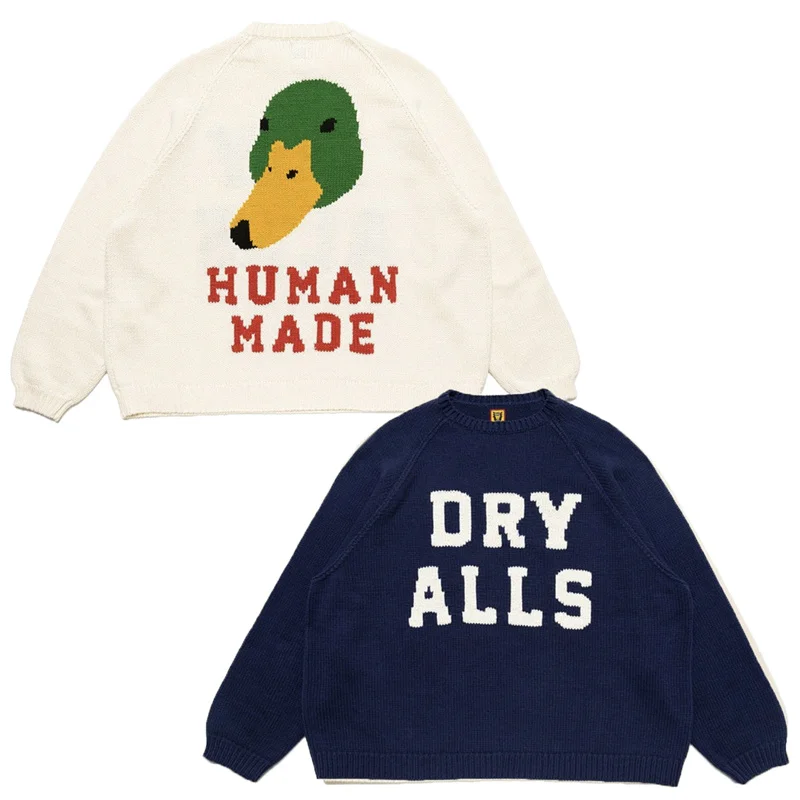 

HUMAN MADE 22AW WOOL KNIT Raglan Loose Casual Green Duck Couple Sweater