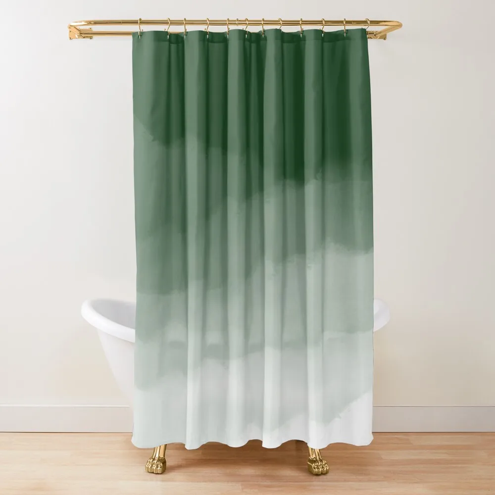 

Sage Green Watercolor Ombre Shower Curtain Bathroom Fabric Polyester Waterproof Modern Gradient Shower Curtains Bath Decor